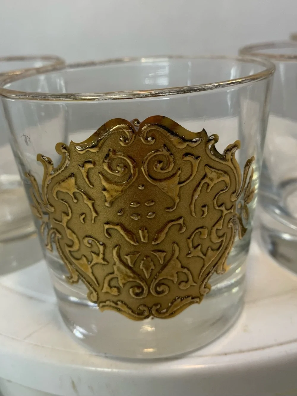 Vintage Libby’s “Opera” Gold Cocktail Glasses Set of 4.                3612